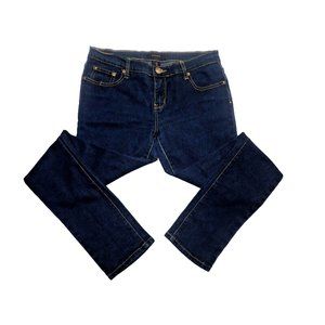 Bogari Women's‎ Dark Wash Jeans Size 28 Straight Denim Stretch Inseam 29 Rise 8”